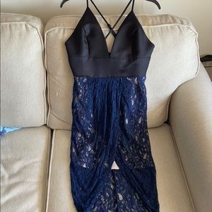 Mustard Seed Dress, Plunge Neck and Lace